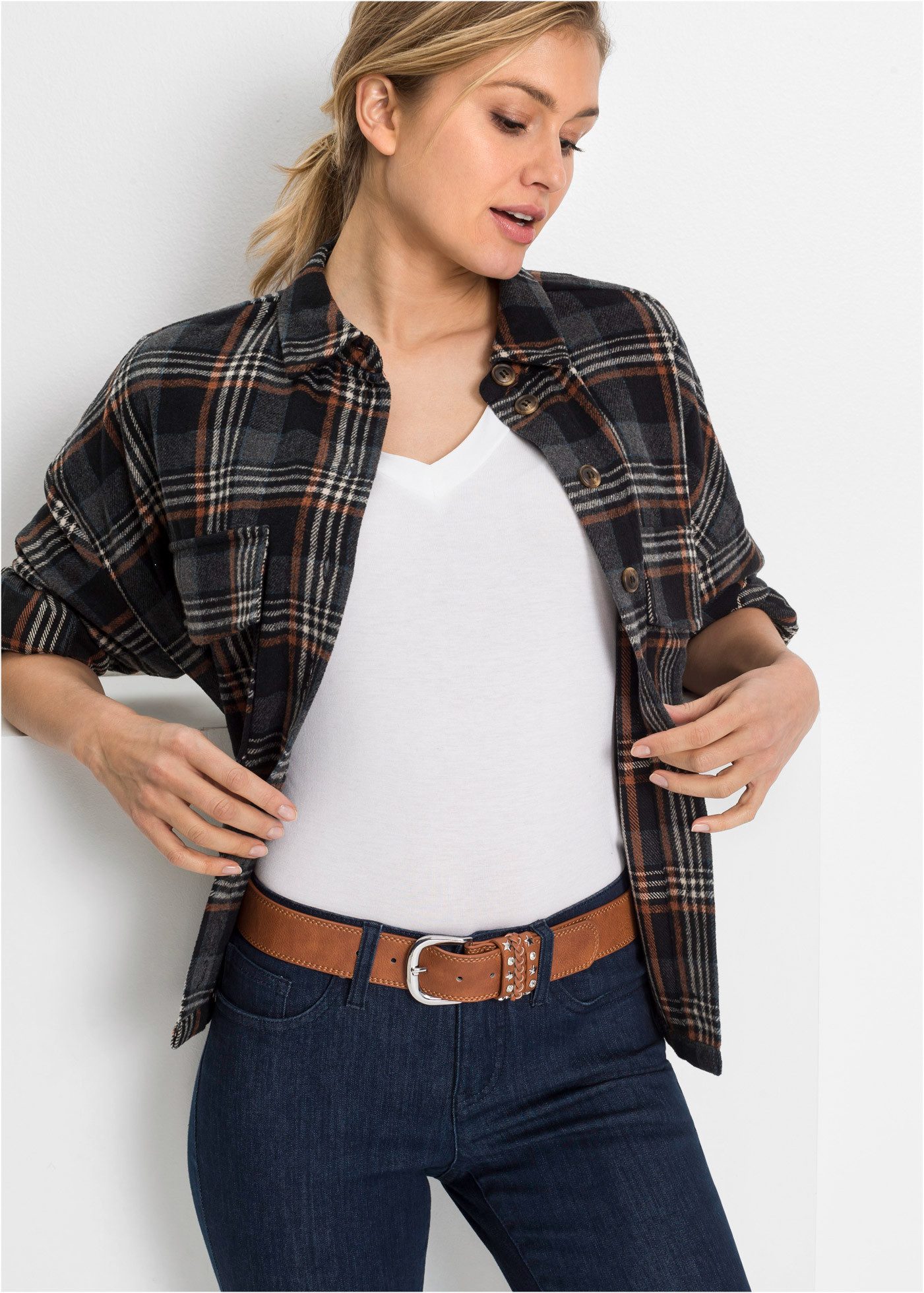 bonprix Hüftgürtel aus Polyurethan, bequeme Passform, casual Stil, mit Flechtdetail