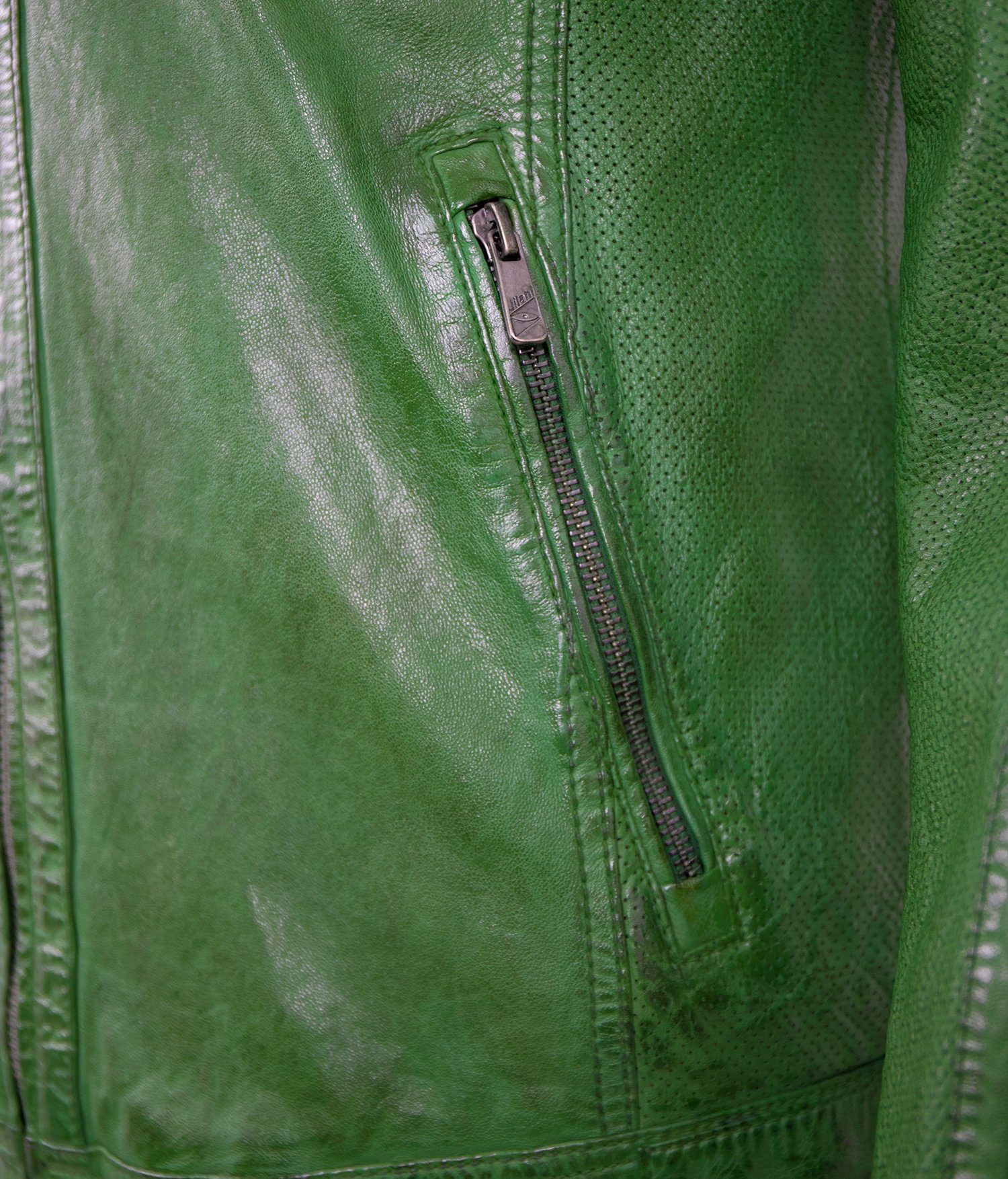 Jilani Lederjacke Flash-2 Jilani - Herren Lederjacke Lammnappa grün