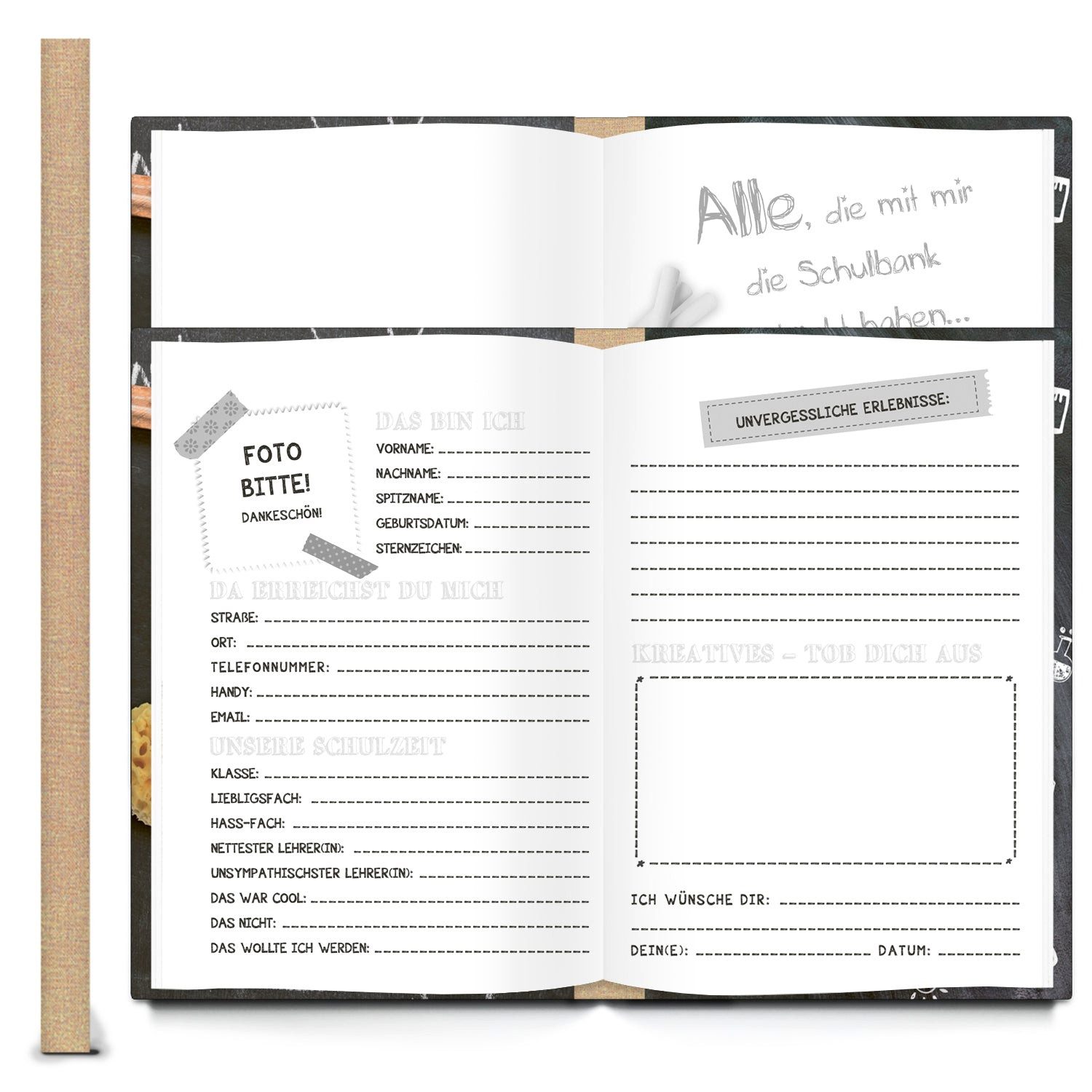 Logbuch-Verlag Dekofigur Freundebuch ALLE DIE MIT MIR DIE SCHULBANK GEDRÜCK günstig online kaufen