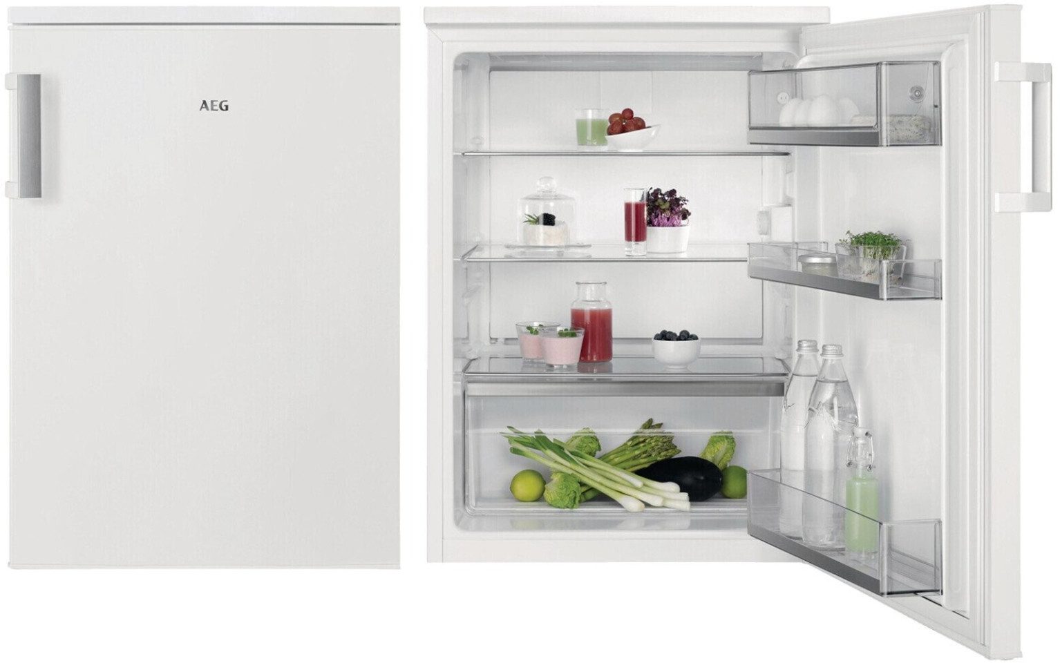 AEG Kühlschrank Serie 5000 RTB415E2AW 923421273, 84,5 cm hoch, 60,4 cm breit, freistehend, Tischkühlschrank, Abtauautomatik, Stahlblech