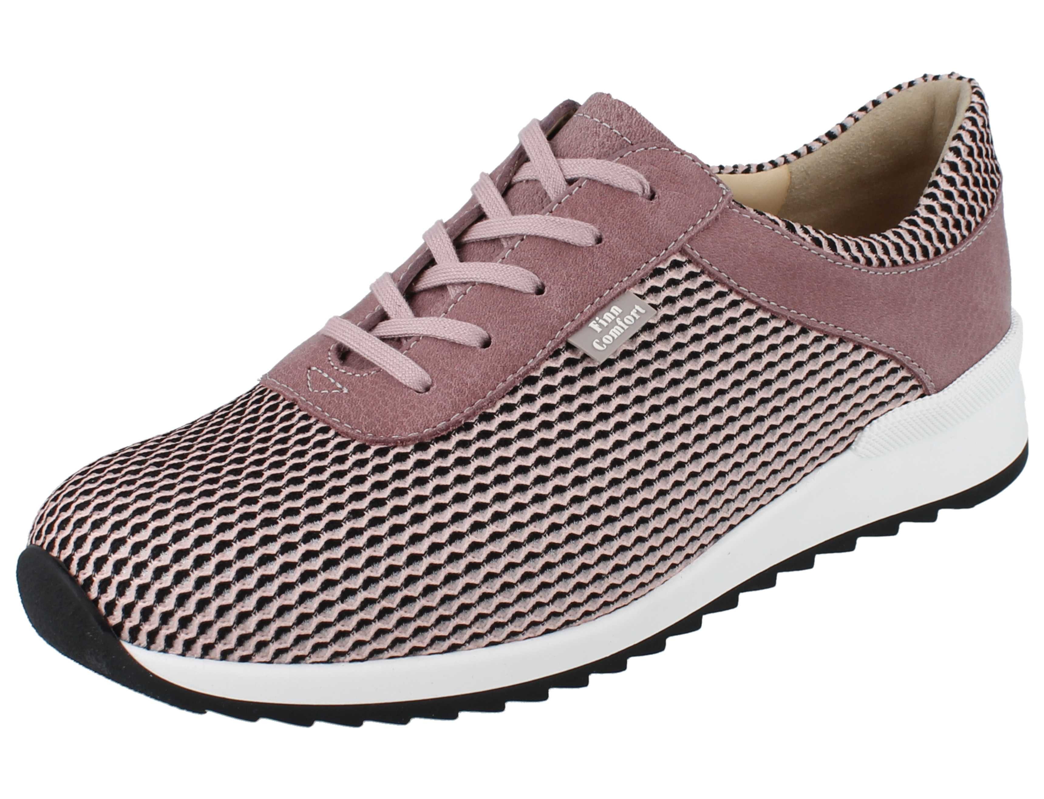 Finn Comfort FINN COMFORT Cerritos Damen Schnürschuhe rosa Mesh Nubukleder - Schnürschuh Wechselfußbett