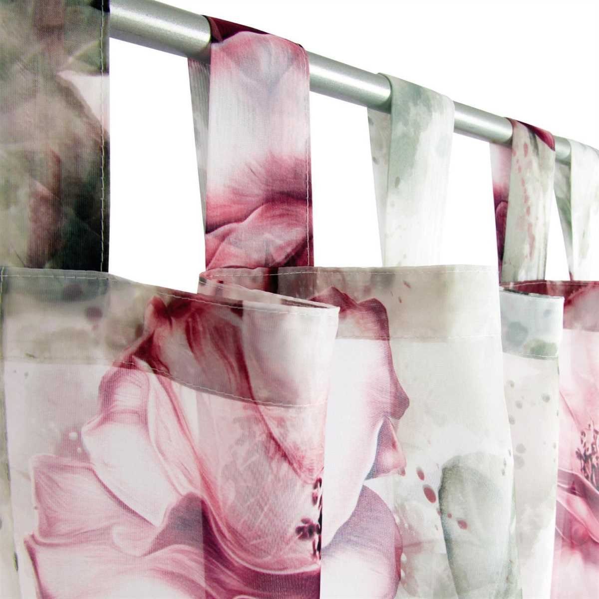 Vorhang, Arsvita, Schlaufen (1 Gardine Druck, Ausführungen Voile, Flower Halbtransparenter transparent, mit Voile Dekoschal St), in verschiedenen