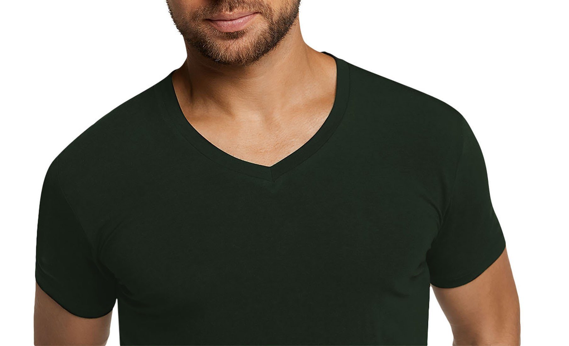 Bamboo basics T-Shirt Herren 2er VELO, Unterhemd Pack Grün T-Shirt 
