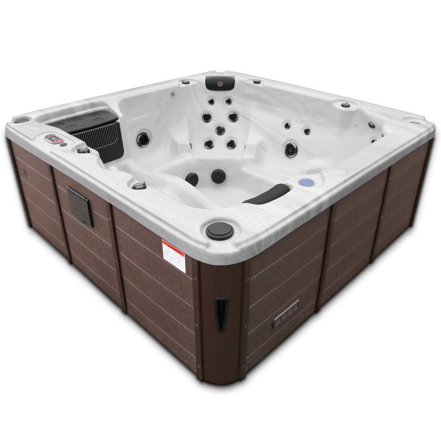 Canadian Spa GmbH Whirlpool Thunder Bay UV, Aufstellbecken, 219 cm x 219 cm, für 6 Personen, Inkl. UV & Ozon, Audio & RGB LED