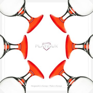 PLATINUX Cocktailglas Cocktailgläser Rot, Glas, 400ml (max. 470ml) Longdrinkgläser Partygläser Milkshake Hurricane