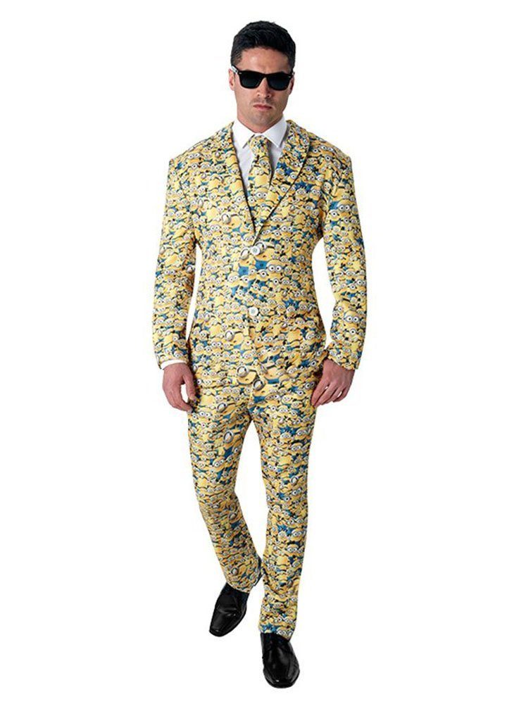 Rubie´s Partyanzug Minions Kostüm Anzug - Karneval Fasching Halloween, Herrenanzug komplett mit Minions bedruckt - einfach unverbesserlich!