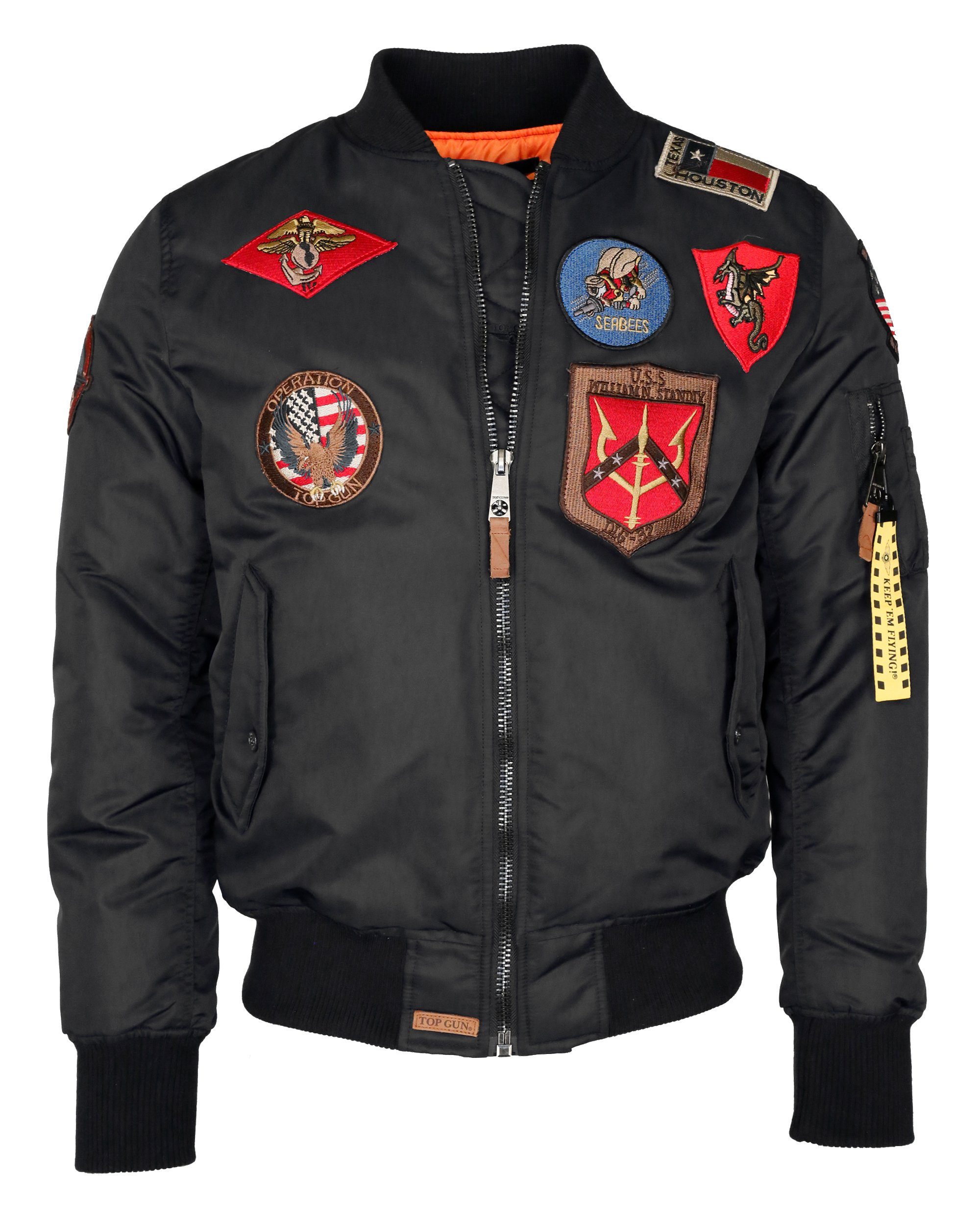 TOP GUN Bomberjacke im Pilotenstil mit Patches TG20191053