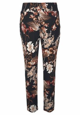 LASCANA Jerseyhose mit Blumenprint und Taschen, schmales Bein, Strandhose, elastisch