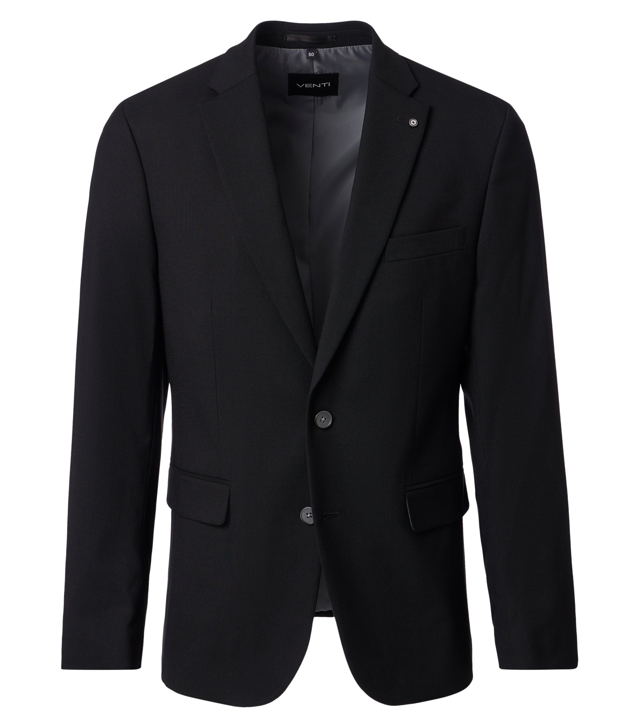VENTI Sakko VENTI Herren Anzugsakko FORMAL Revers Polyestermix Schwarz