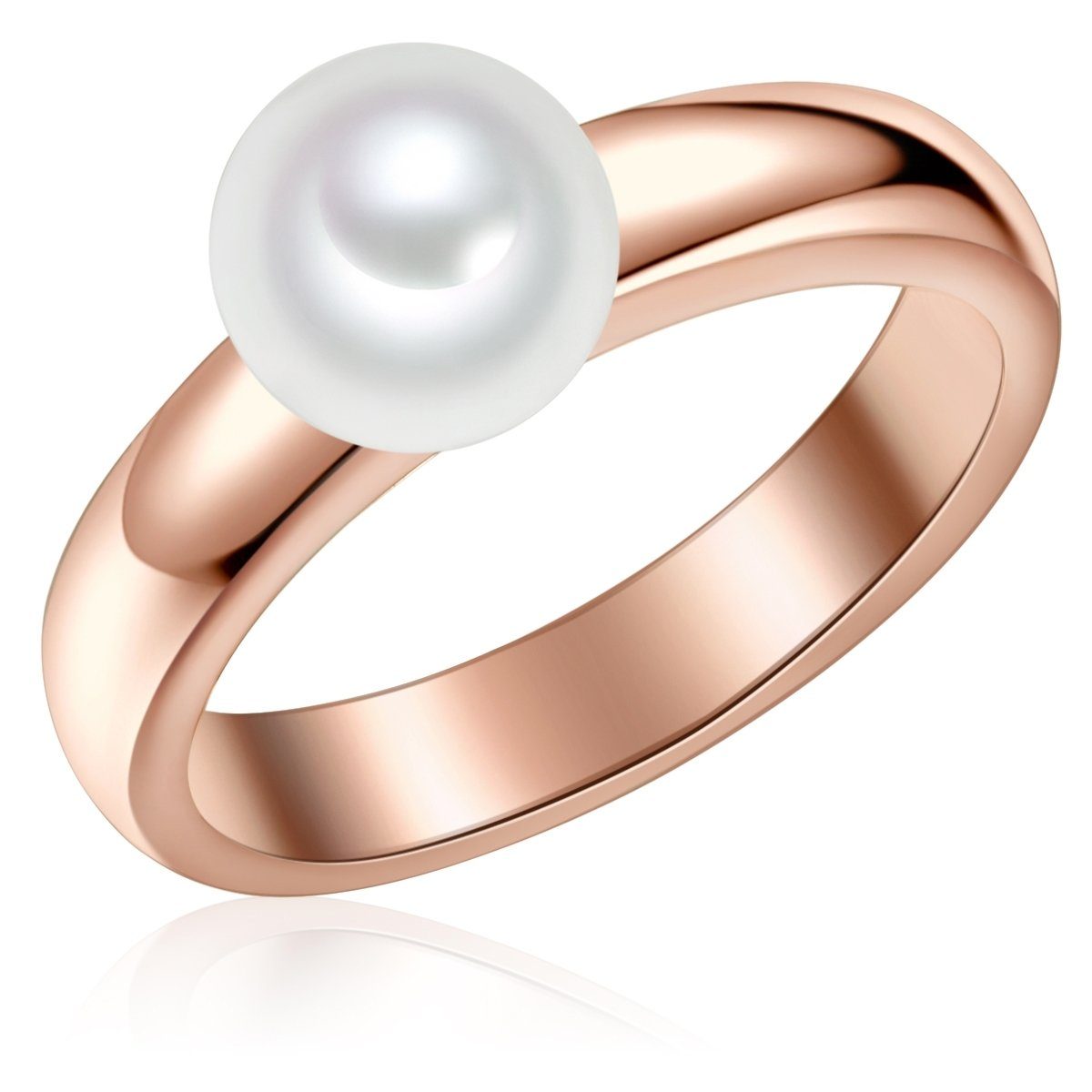 Valero Pearls Fingerring roségold, mit Süßwasser-Zuchtperlen