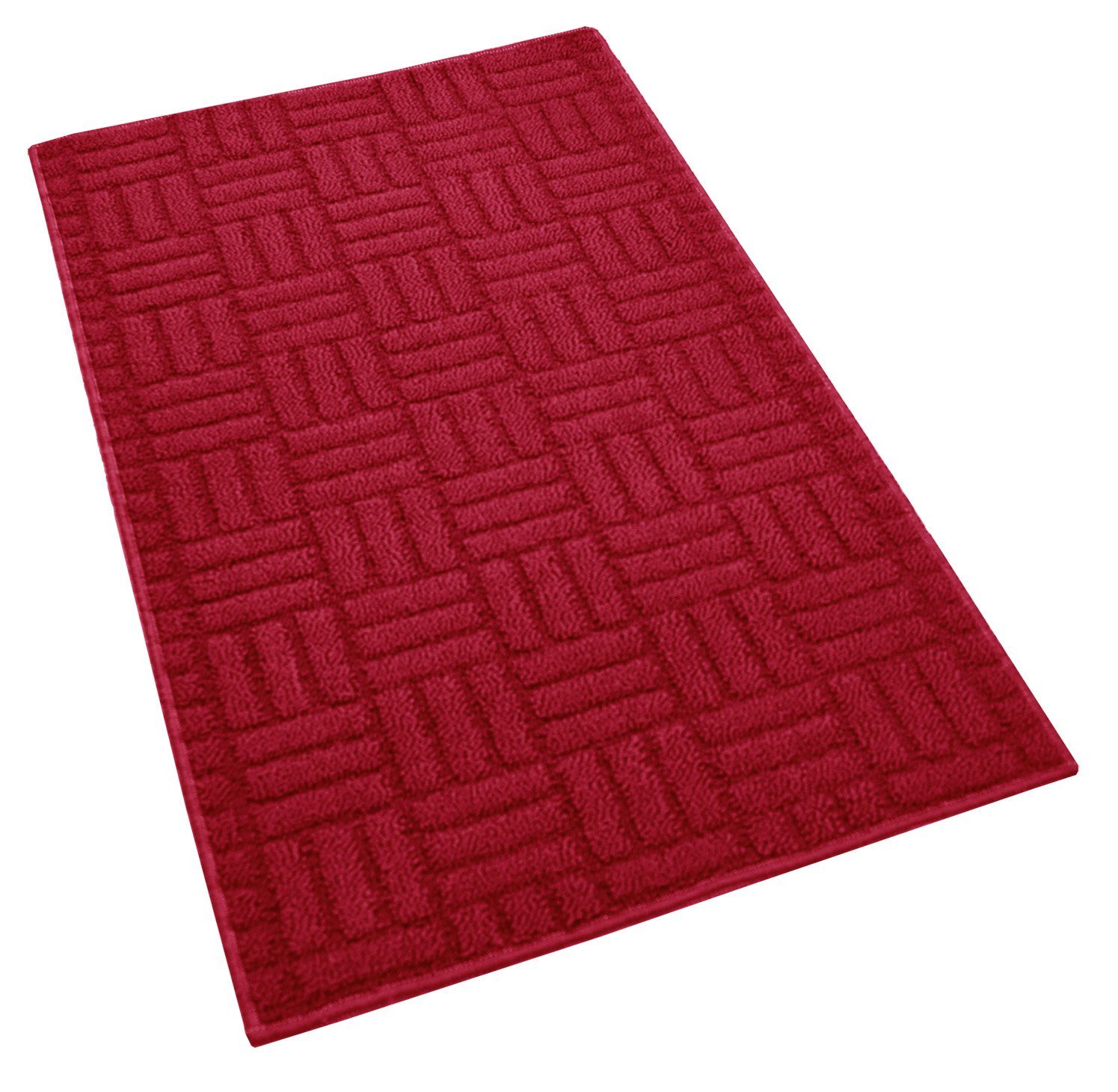 Höhe: mm, Küchenläufer Narciso, gemustert Küchenteppich rot 50x80 rechteckig, 10 cm, Lashuma, Küchenmatte