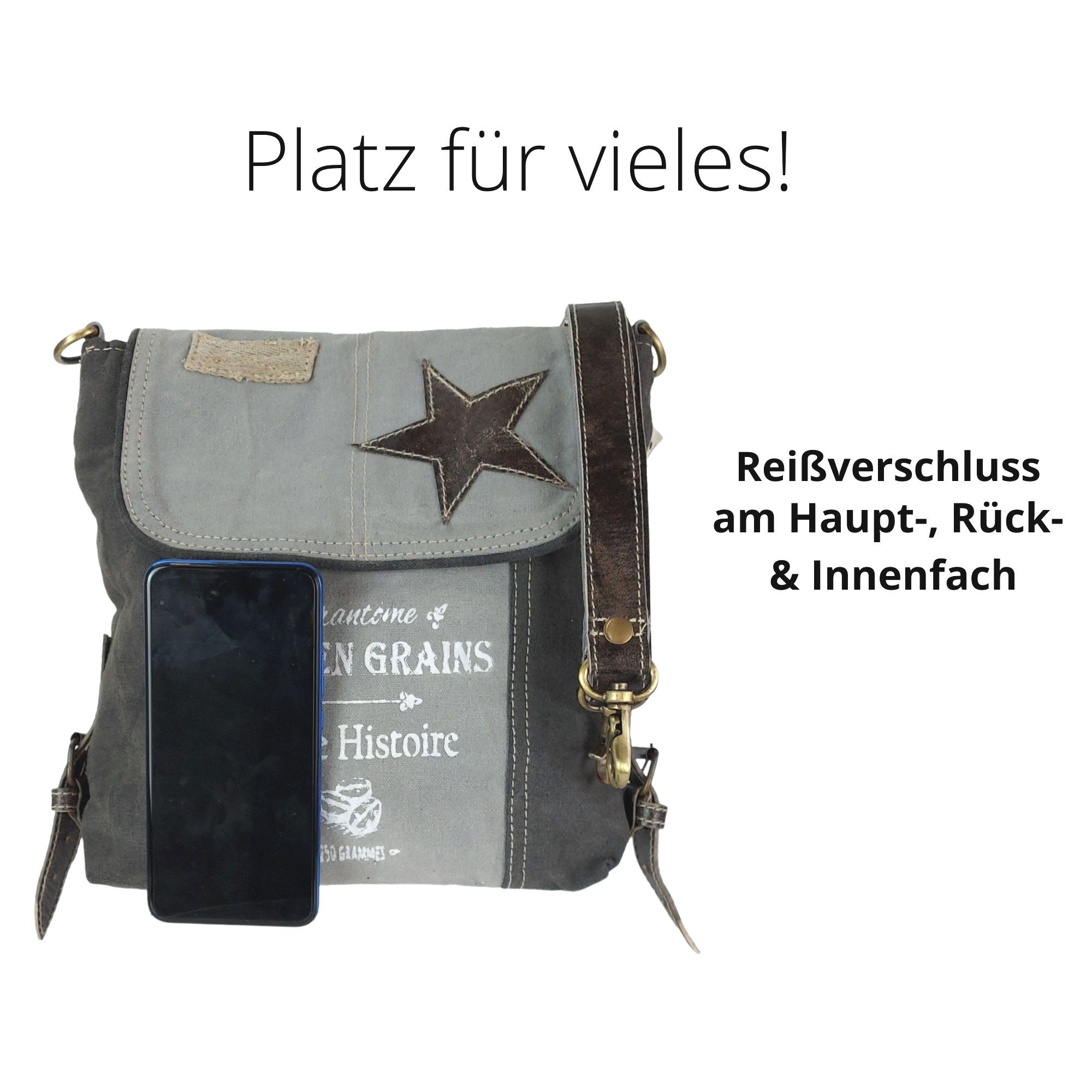 Sunsa Umhängetasche Schultertasche Crossbody Tasche, Damentasche, Vintage Aufdruck – Bild 3 von 5