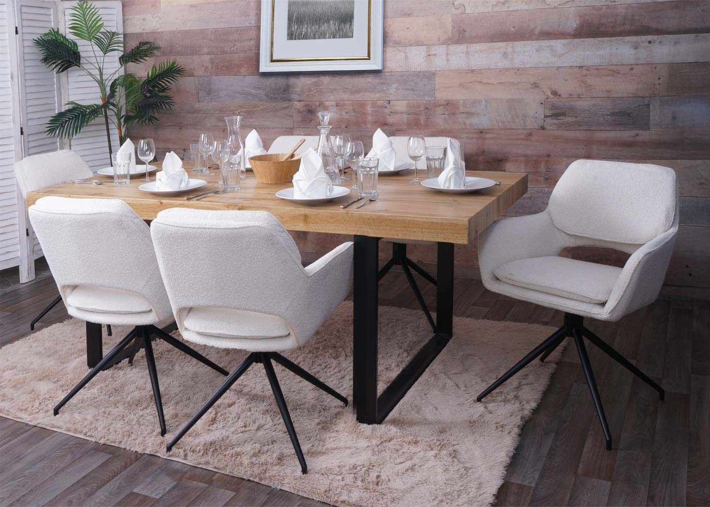 MCW Esszimmerstuhl MCW-N74-B (2er-Set, 2 St), Hohe Stoffqualität 540g/m², Stativgestell