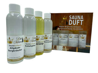 Dufte Momente Sauna-Aufgussset 4 x 250ml "Bestseller" (4-tlg) mit naturreinen und natürlichen ätherischen Ölen