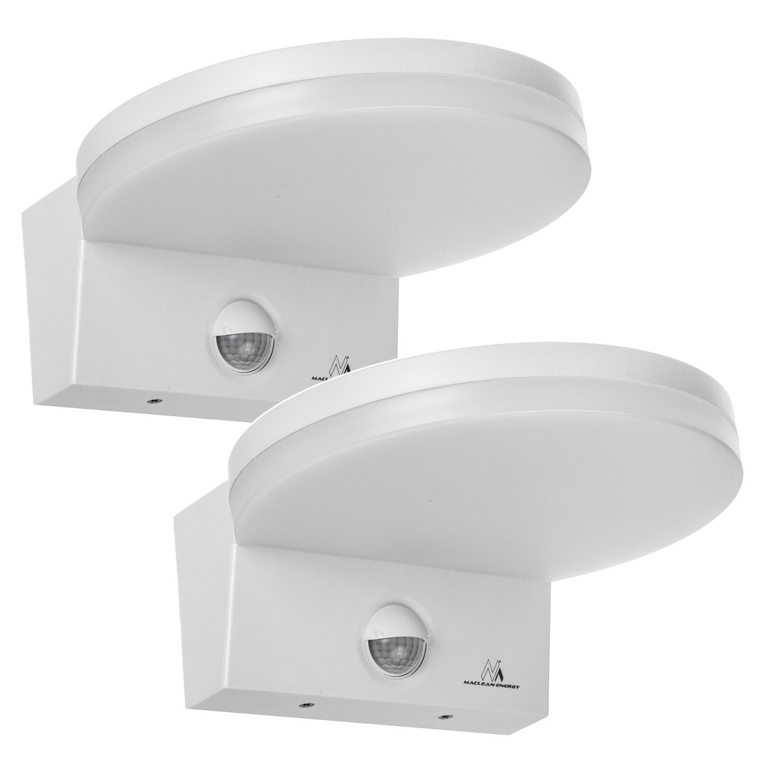 Maclean Außen-Wandleuchte MCE344 mit Bewegungsmelder 15W 1560lm IP65, LED fest integriert, neutralweiß, Dämmerungssensor 4000K Neutralweiß Wandlampe Garten Garage Eingang