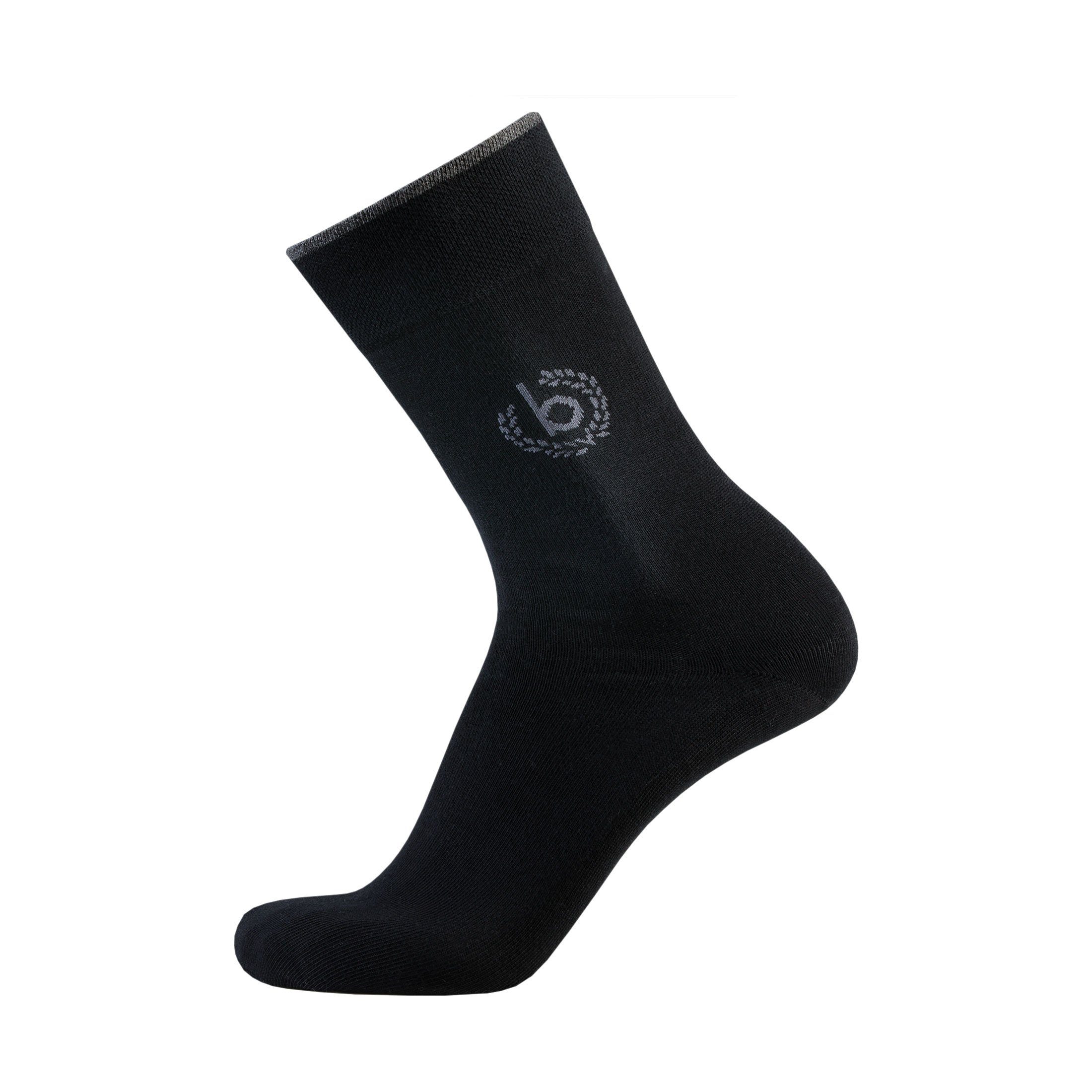 bugatti Basicsocken 6762461046 bugatti Herren 4er Pack Logo + uni basic schwarz, jeans melange