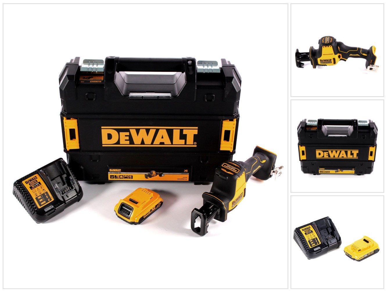 DeWalt Akku-Reciprosäge DCS 369 D1 Akku Säbelsäge 18 V + 1x Akku 2,0 Ah + Ladegerät + TSTAK