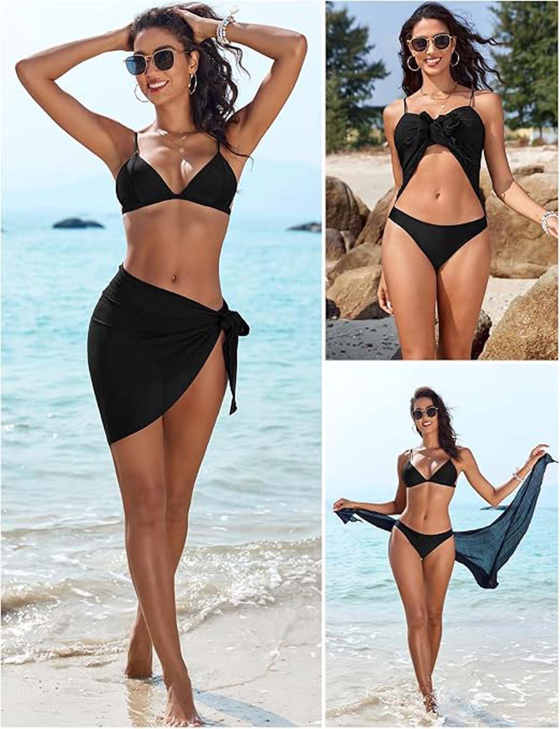 Oemmn Sarong Damen Strand Sarong Tuch Wrap Vertuschung Wickelrock Beach – Bild 3 von 4