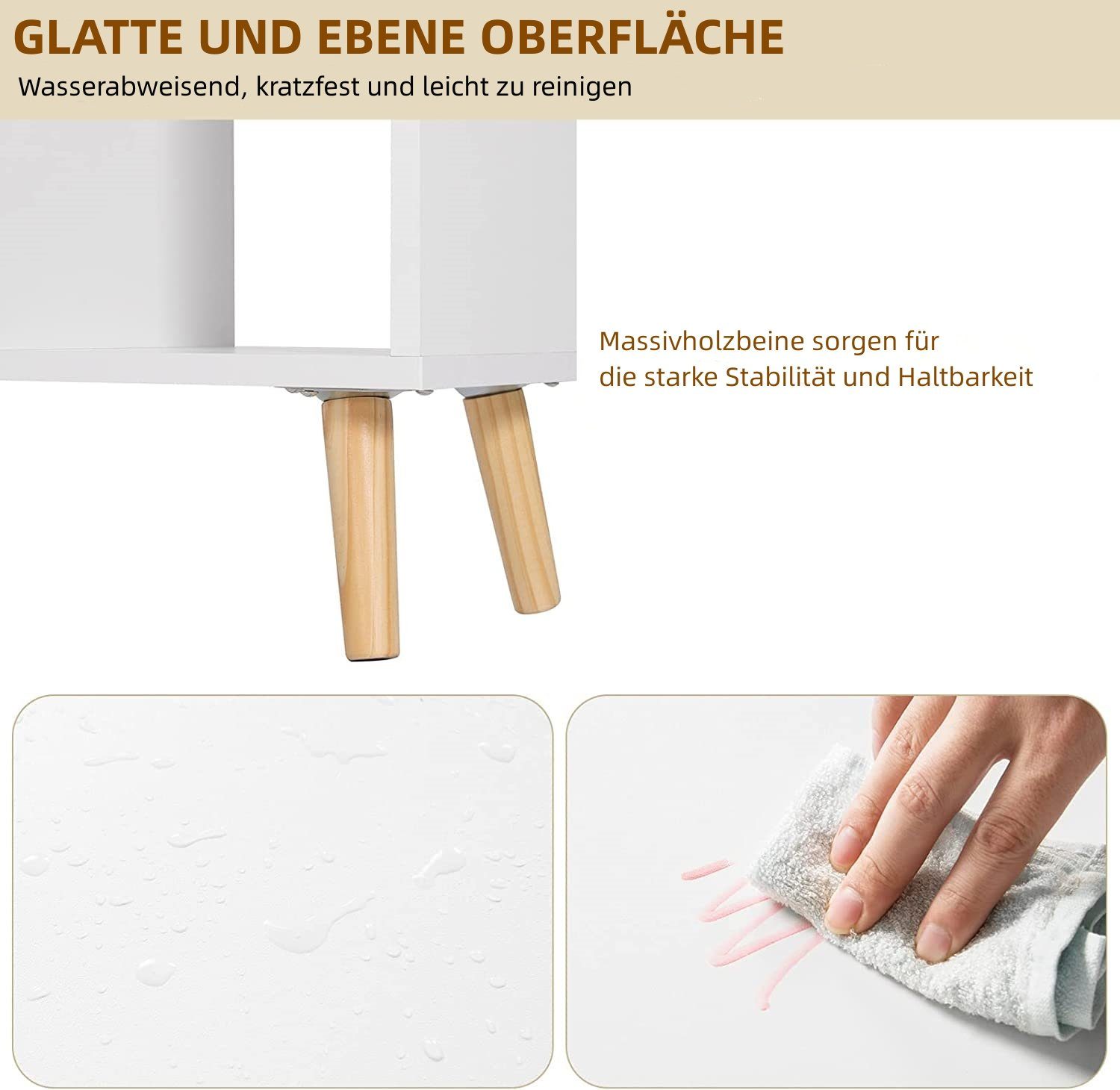 Aktenregal aus Schublade, MDF, 1-tlg., mit Raumteiler Weiß Bücherregal, EUGAD