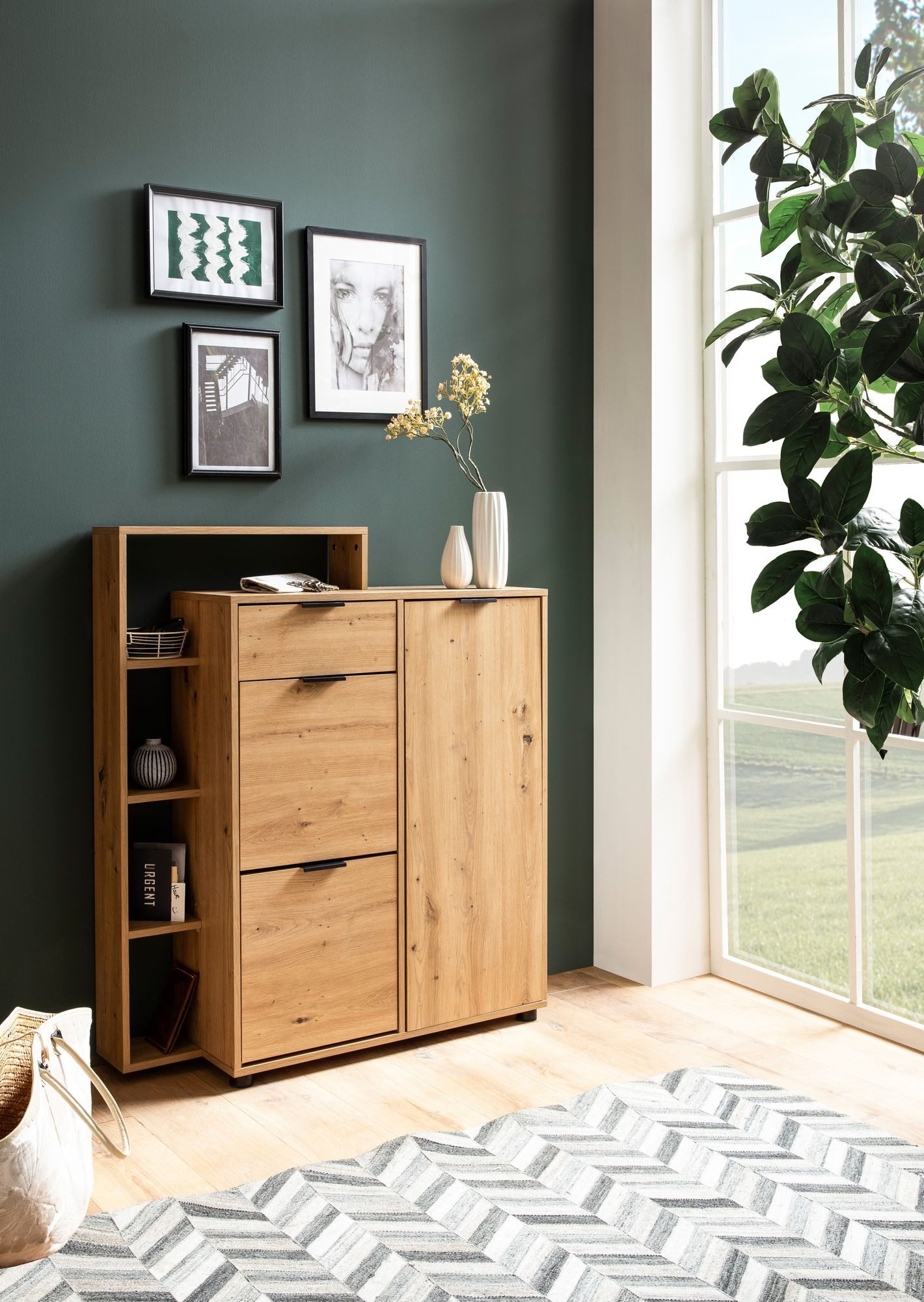 furnicato Schuhschrank Braun 98x110x30 cm mit 5 Fächern