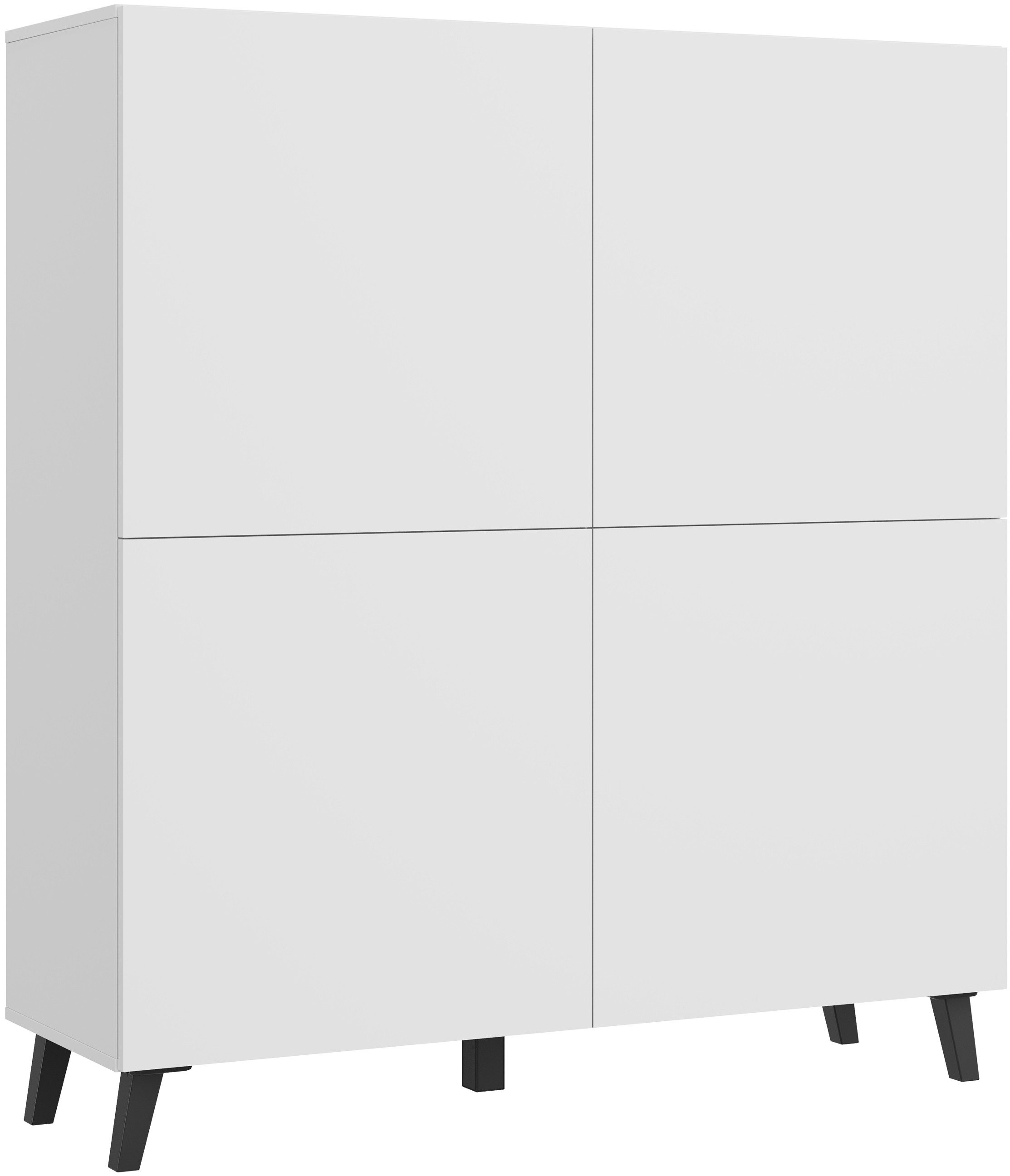 Home affaire Highboard HIGHBOARD PHUKET II, Stilvolle, grifflose Hochkommode, Breite 120cm, Mit 4 Türen und 8 Fächern und höhenverstellbaren Einlegeböden