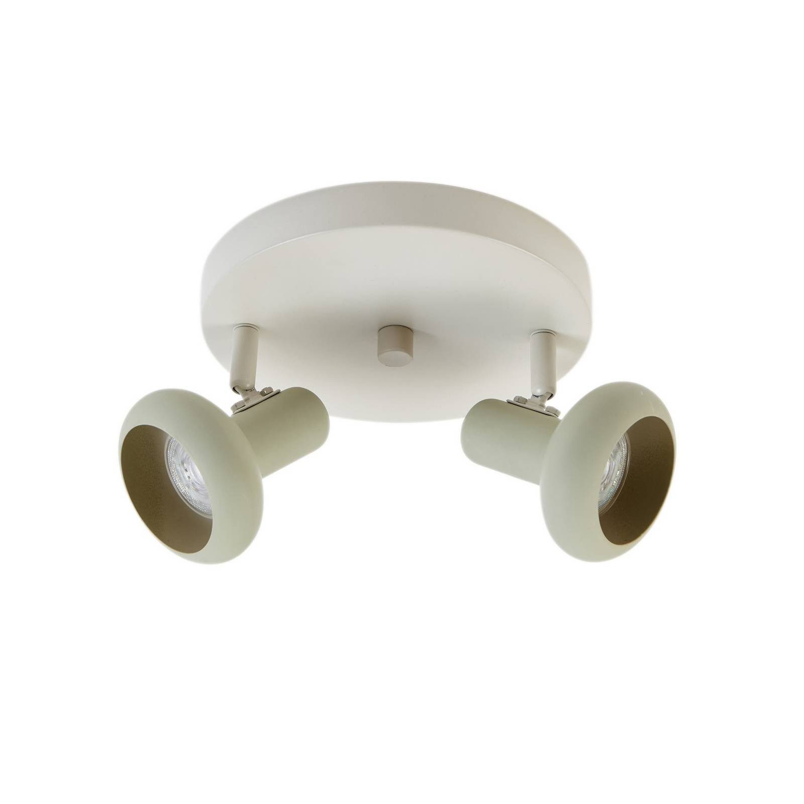 Lindby Deckenstrahler Huby, Metall, Creme IP20, 2 x 10 W LED