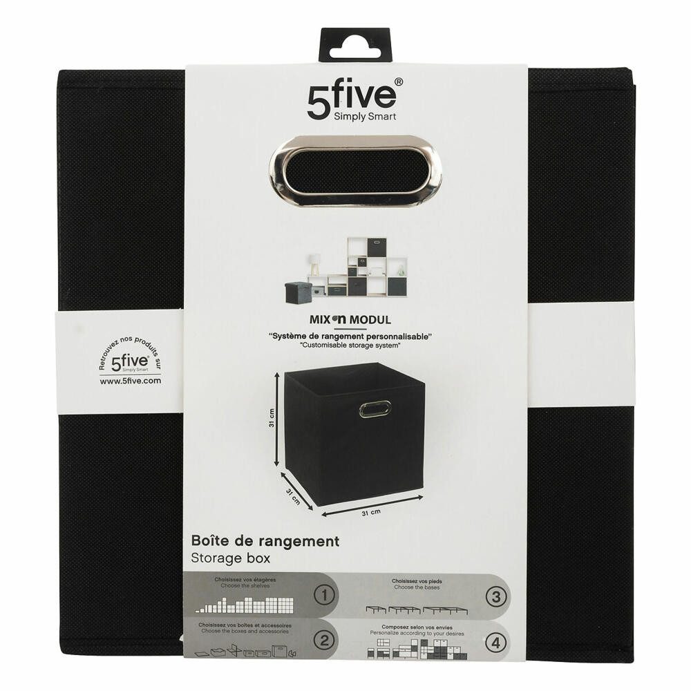 5five Simply Smart Aufbewahrungskorb Mix N Modul, Schwarz, 31 x 31 cm