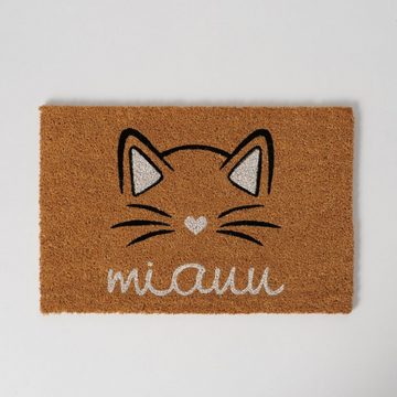 Fußmatte Fußmatte "Miauu", Katzenmotiv mit Spruch, BOLTZE