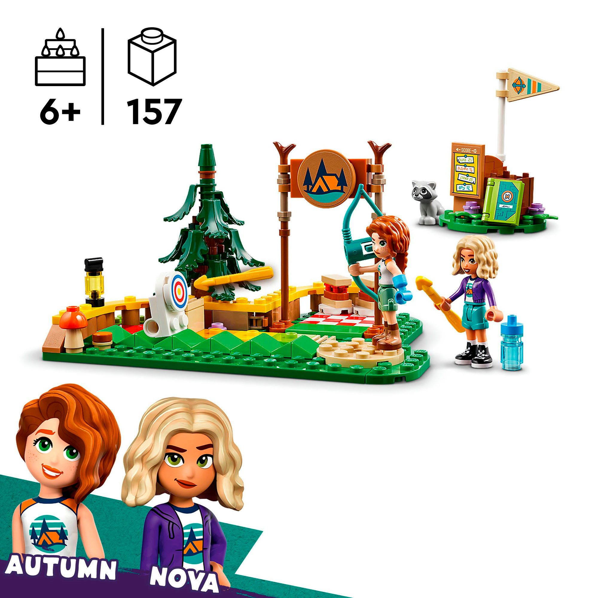LEGO® Bogenschießen im Abenteuercamp (42622), LEGO Friends Konstruktionsspielsteine, (157 St), Made in Europe