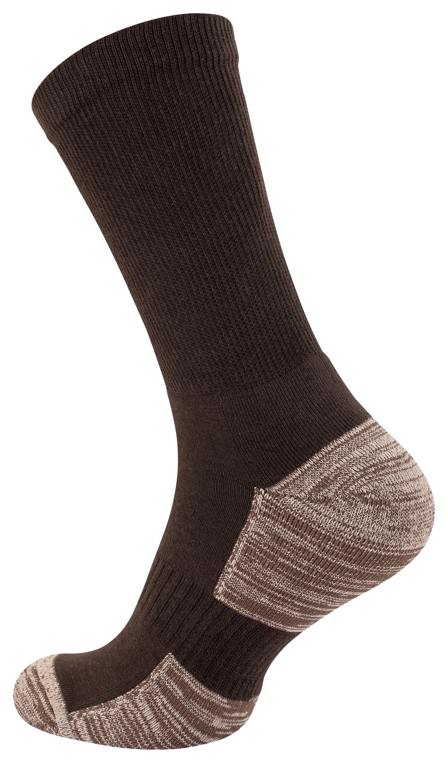 6 mit Outdoor.-& Stark Trekkingsocken, Unisex Braun Multifunktionssocken, Paar Soul® Funktionssocken Spezialpolsterung,