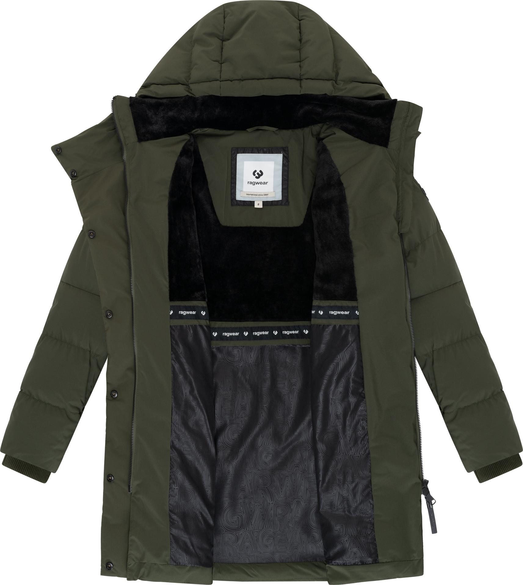 Ragwear Wintermantel Pavla Soft YOUMODO Wasserdichter Steppmantel mit Fleecekragen