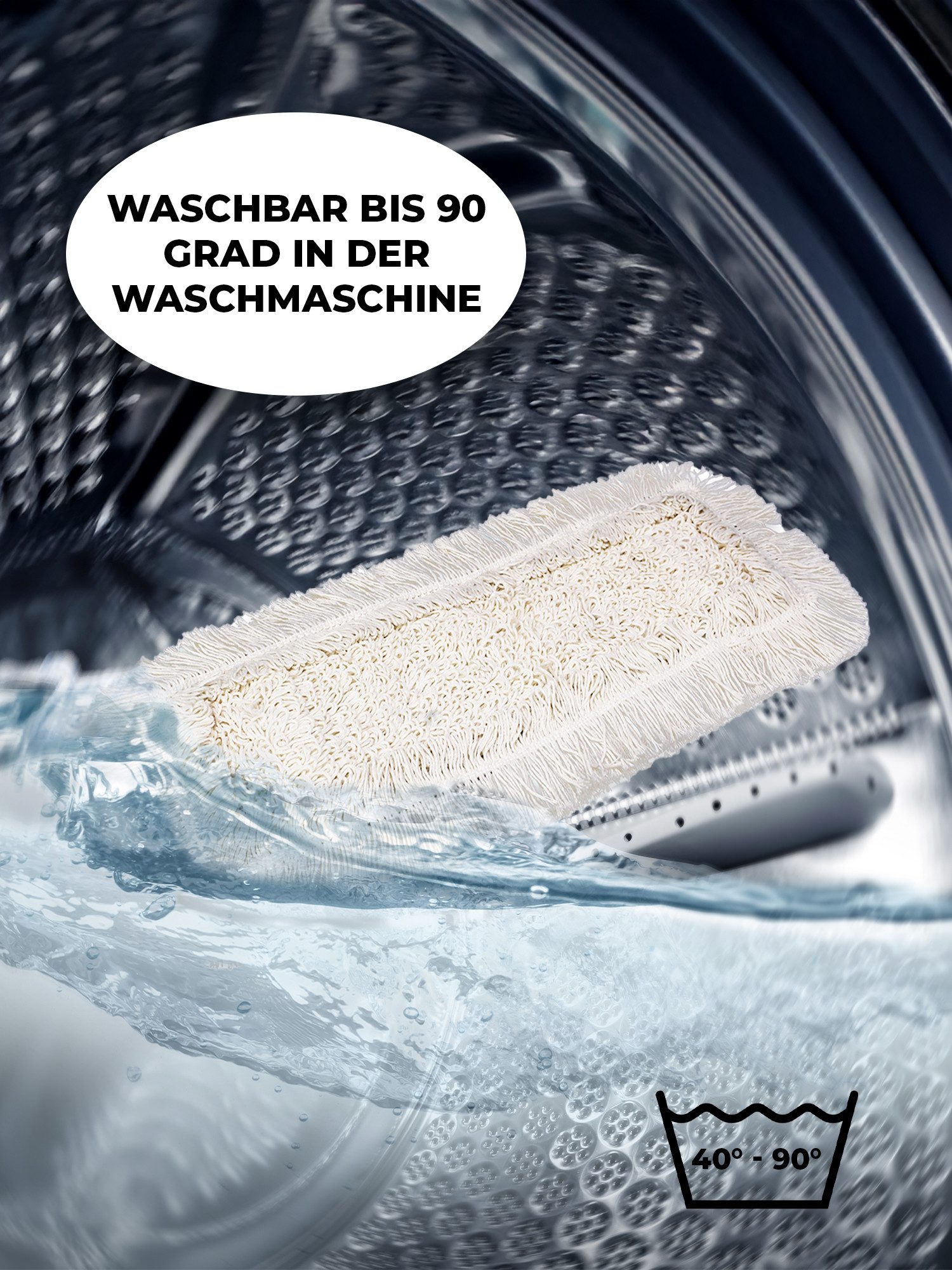Moppland Wischmopp Ersatzbezug Bodenwischer 40cm/50cm – Waschbar bis 90° Wischmopp-Ersatzkopf (50, Einzelartikel, 10-tlg., Wischmopp Ersatzbezug, Waschbar bis 90°C, saugstark, langlebige, wiederverwendbar, reusable)