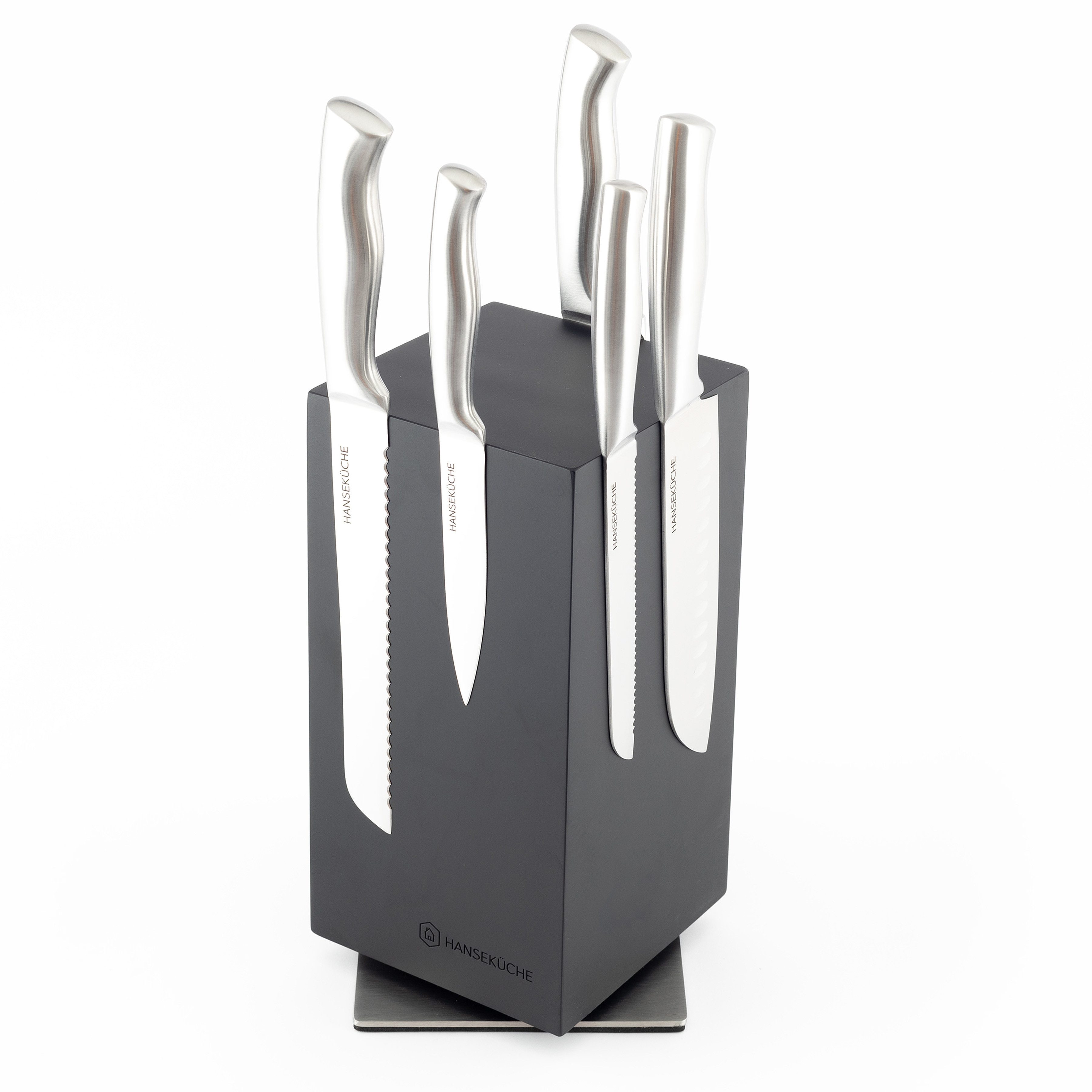 Hanseküche Magnet-Messerblock Messerblock magnetisch ohne Messer – Drehbarer Messerhalter (1tlg), Fester Stand mit Gummifüßen, 360 Grad drehbar, Starker Magnet