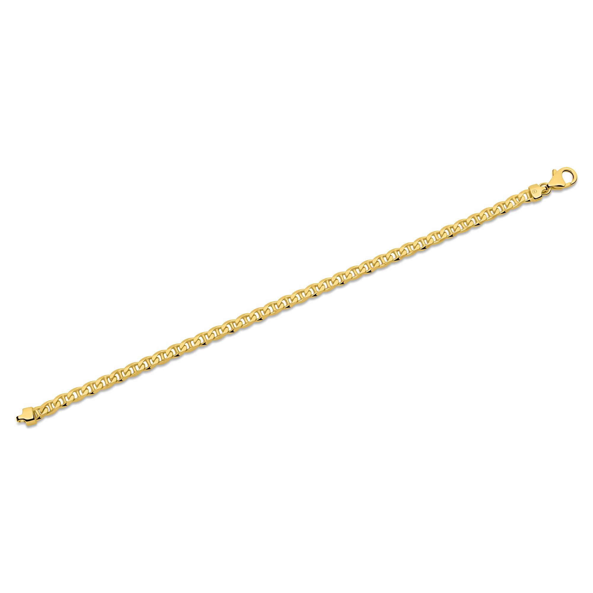 Tony Fein Armband Stegpanzerarmband 4,5 mm 585er Vergoldet Hochglanzpoliert