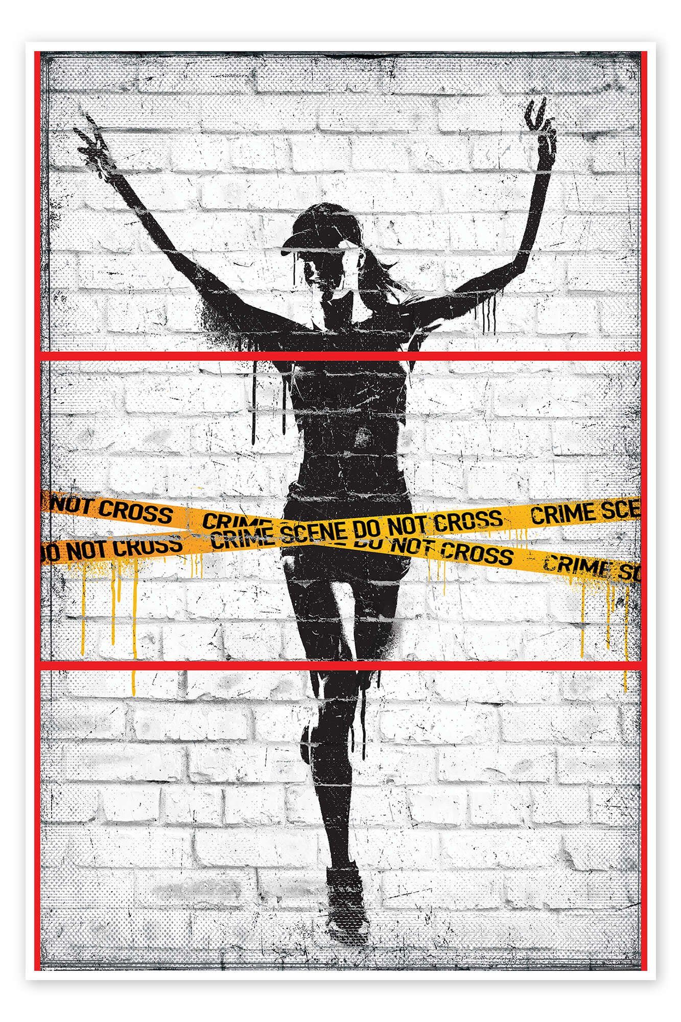 Posterlounge Poster Pineapple Licensing, Banksy - Crime Scene Marathon Winner, Modern Malerei