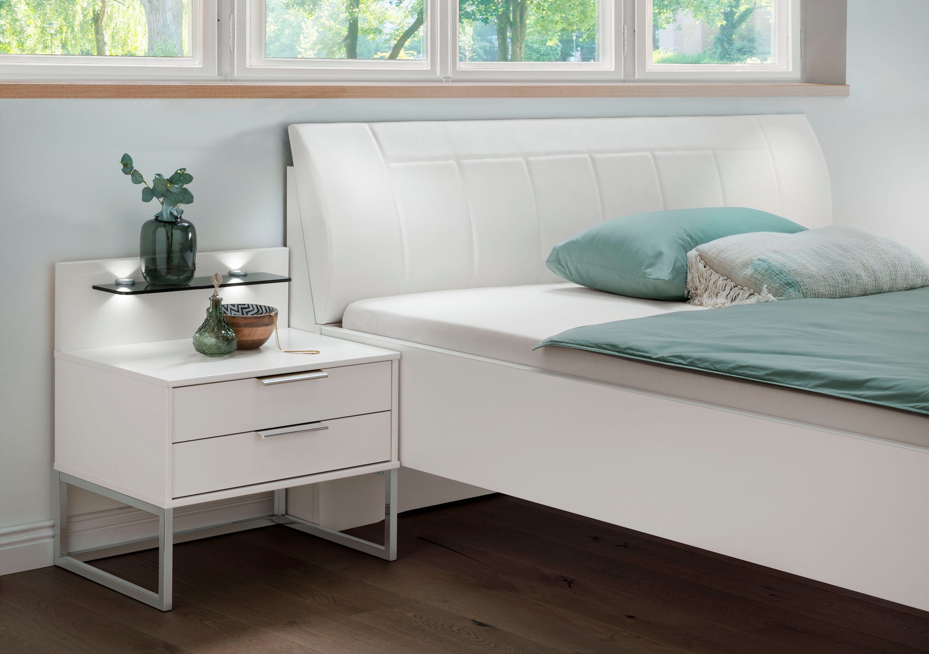 WIEMANN Futonbett Monaco, Bettgestell, Bettrahmen, komfortables Polsterkopfteil (4-fache Liegehöhenverstellung, MADE IN GERMANY), Polsterkopfteil aus Kunstleder, verschiedene Größen, in Komforthöhe