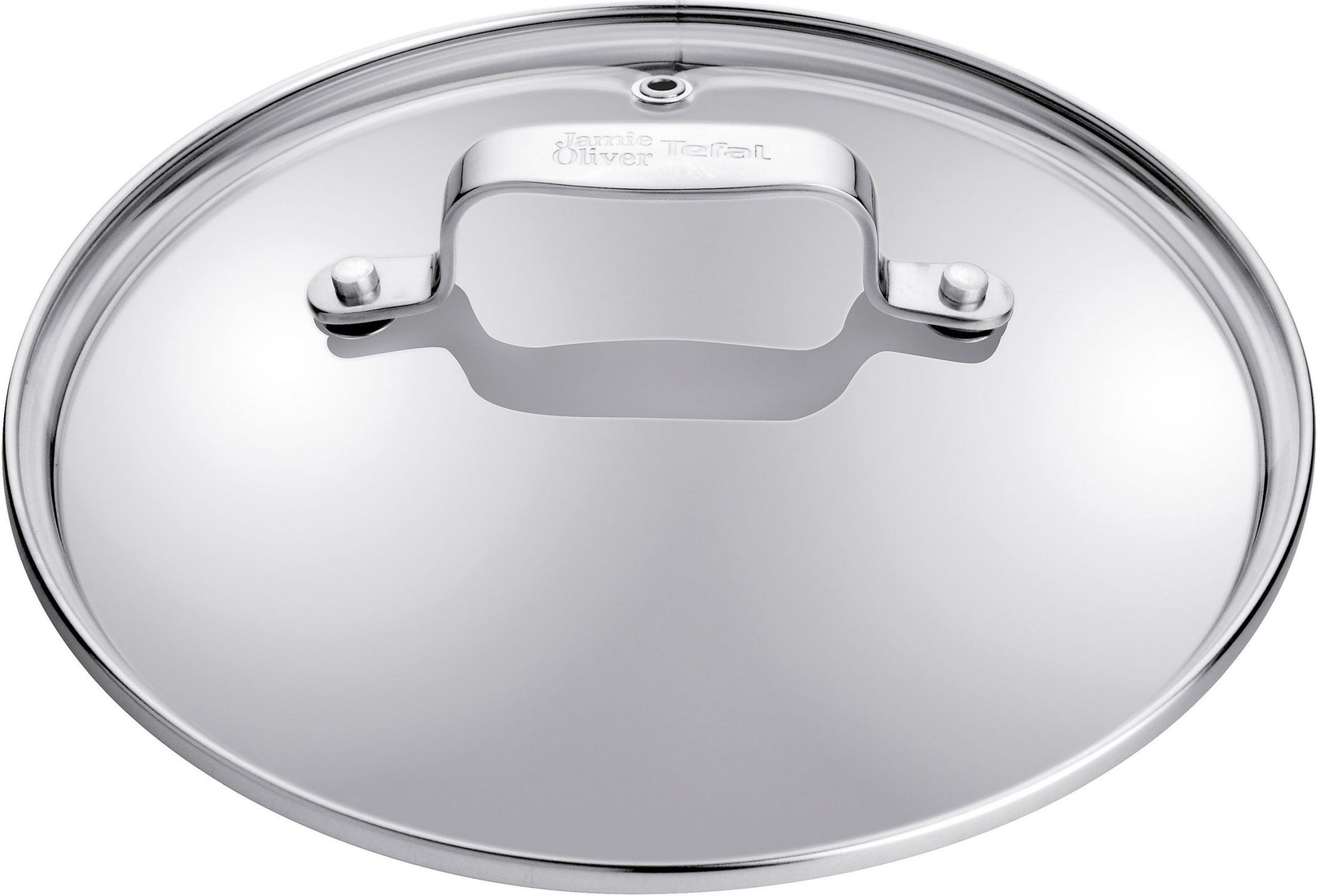 Tefal Pfannendeckel Glasdeckel für Pfannen und Töpfe by Jamie Oliver, 24 cm Durchmesser, Überlaufschutz, Dampfauslassventil, Edelstahlrand