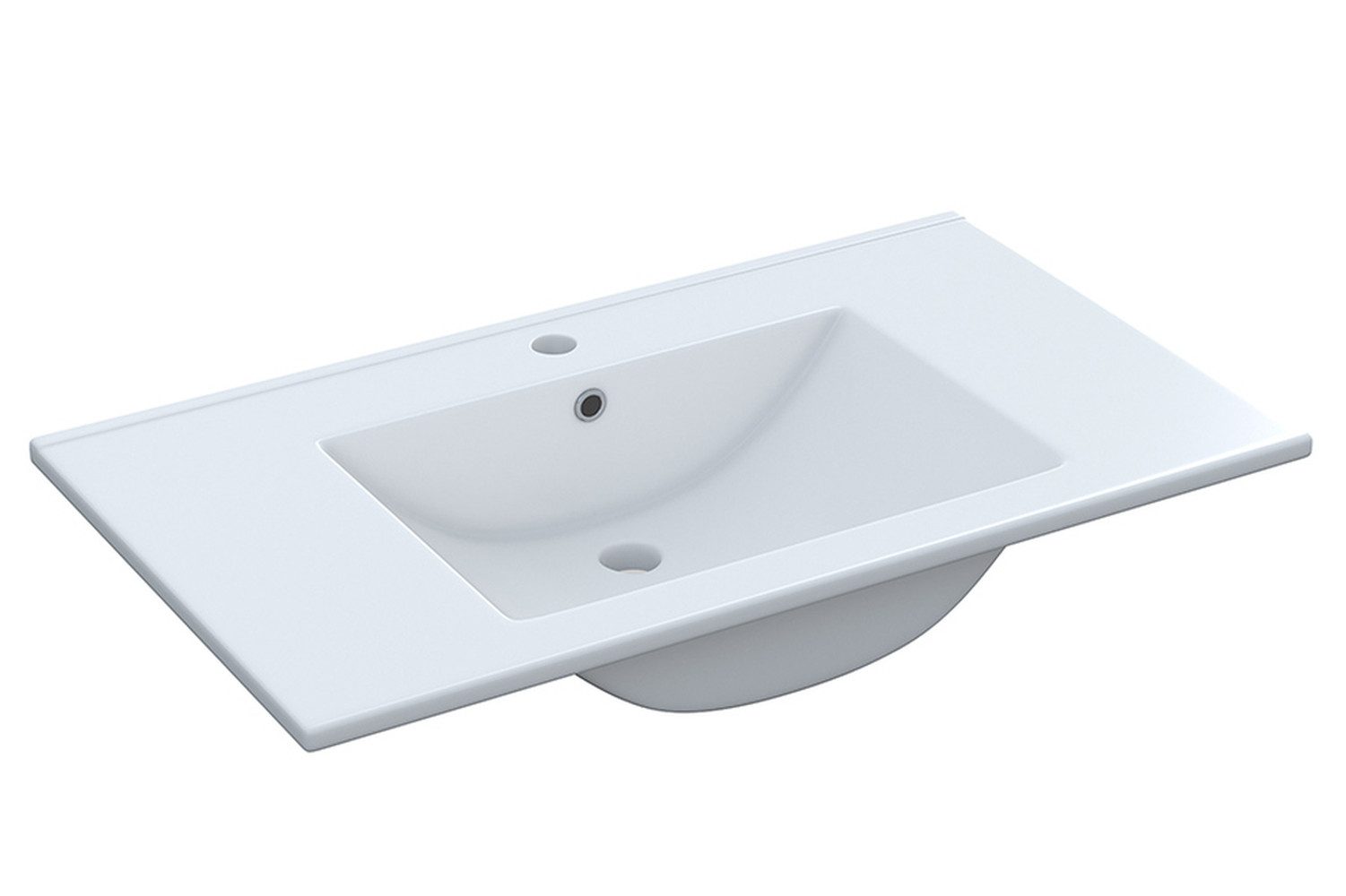 FORES HABITAT Waschbecken in Weiß, Keramik - 81,5x18x46cm (BxHxT) – Bild 3 von 4