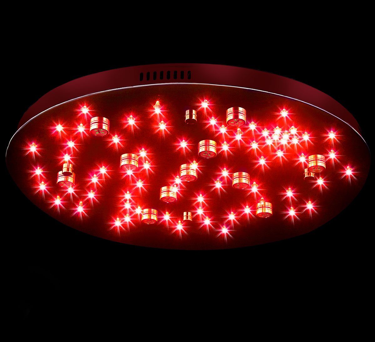 Lewima LED Deckenleuchte Stars, Sternenhimmel in Deckenlampe Ø60cm mit Kaltweiß, Hauptbeleuchtung flach, Fernbedienung Warmweiß, für in Decke RGB und LED Farbwechsel Subbeleuchtung der Stufenschaltung XL mit