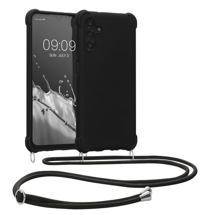 kwmobile Handyhülle Hülle für Samsung Galaxy A13 5G mit Metall Kette zum Umhängen - Silikon Handy Cover Case Schutzhülle