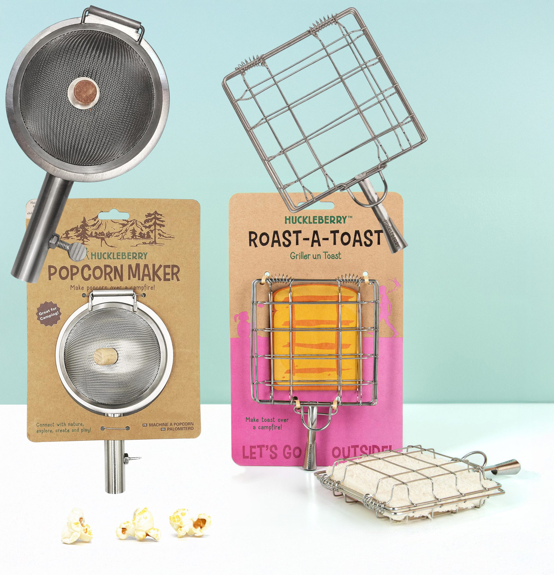 WestCraft Popcorn-Pfanne dynamisches Huckleberry Duo - Roast-a-Toast Sandwich & Popcorn Maker, (1-tlg), für Outdoor Camping dynamisches Pfadfinder Duo Popcorn + Sandwich