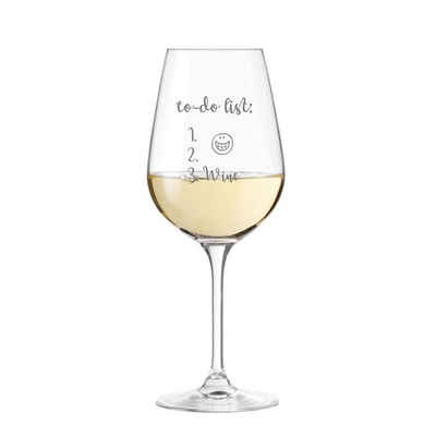 KS Laserdesign Weinglas Leonardo Weinglas mit Gravur "to-do liste" - Geschenke für Freunde & Freundinnen, Männer & Frauen, Geburtstag, Mama & Papa, Weinliebhaber, TEQTON Glas, Glas