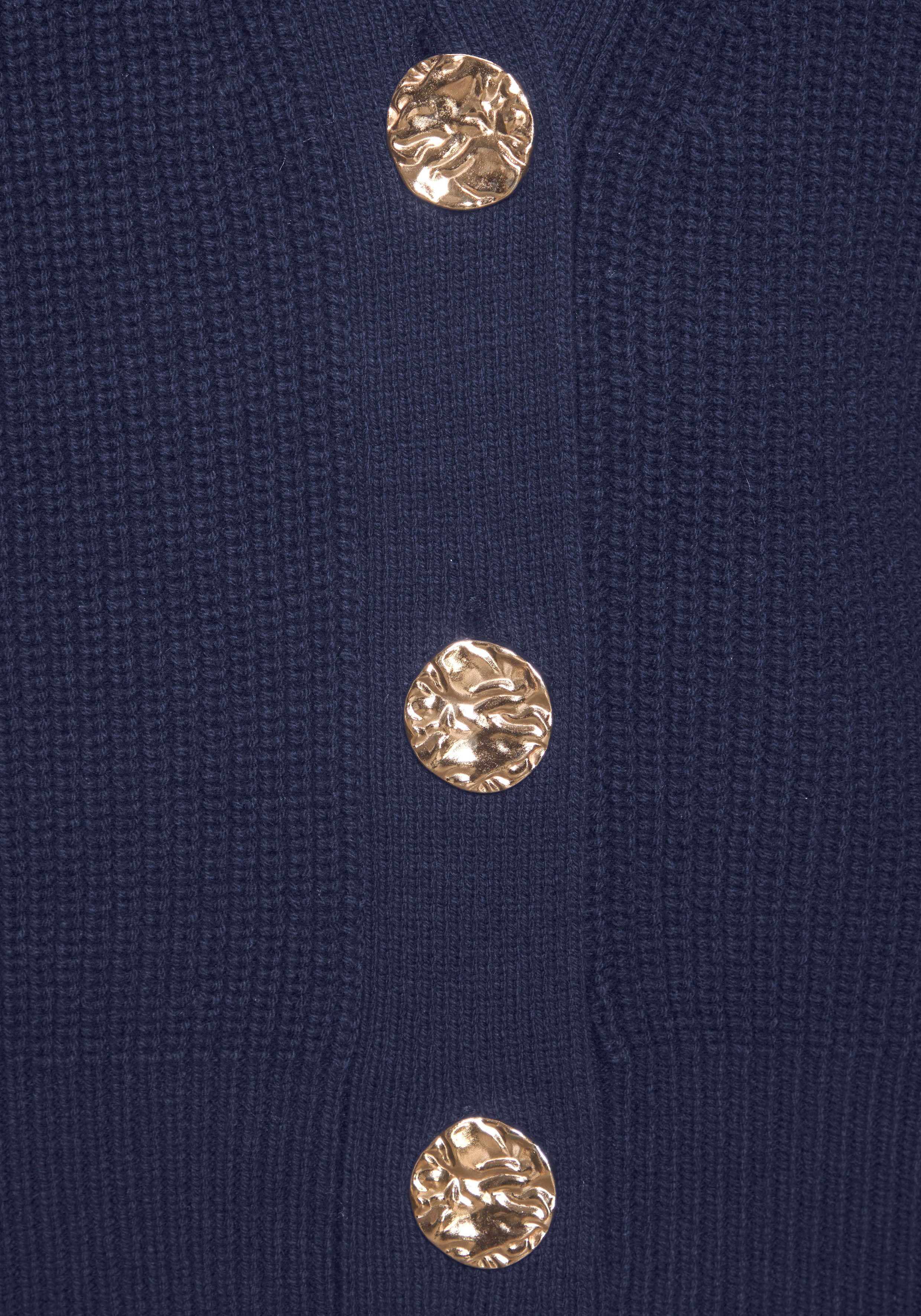 LASCANA Strickweste mit goldenen Knöpfen, Pullunder, modisch