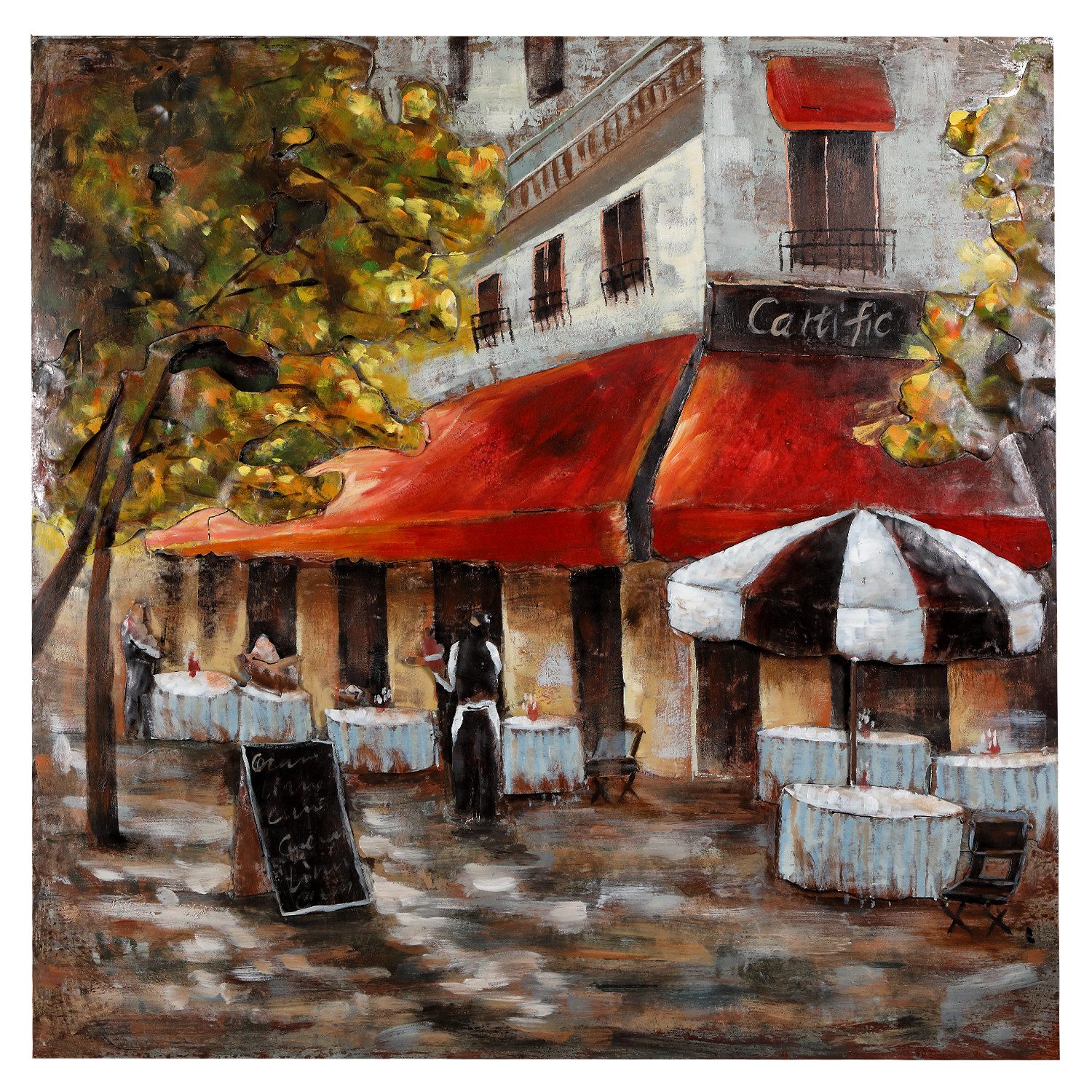 Home4Living Metallbild Wandbild Italy handgefertigt Relief Kunst Metallbild Unikat, Italy, handgefertigt