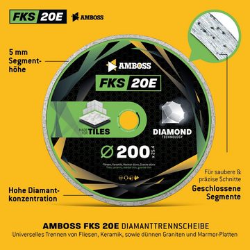 Amboss Werkzeuge Kreissägeblatt Amboss FKS 20E Diamant Trennscheibe 200mm x 2.2 x, 25.4 mm (Bohrung) 2.2 mm (Dicke)