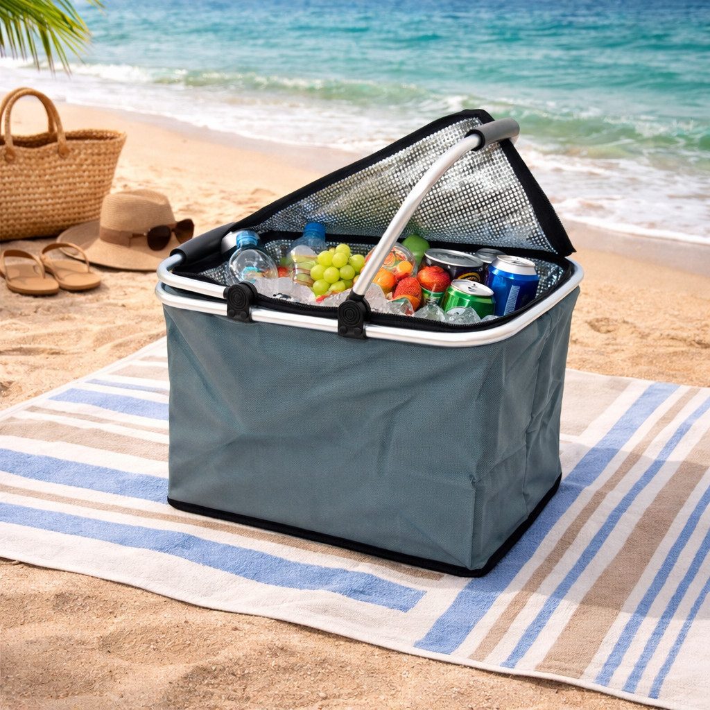 Antonio Einkaufskorb Antonio Thermo Einkaufskorb Kühltasche Kühlbox faltbar Farbe: grau