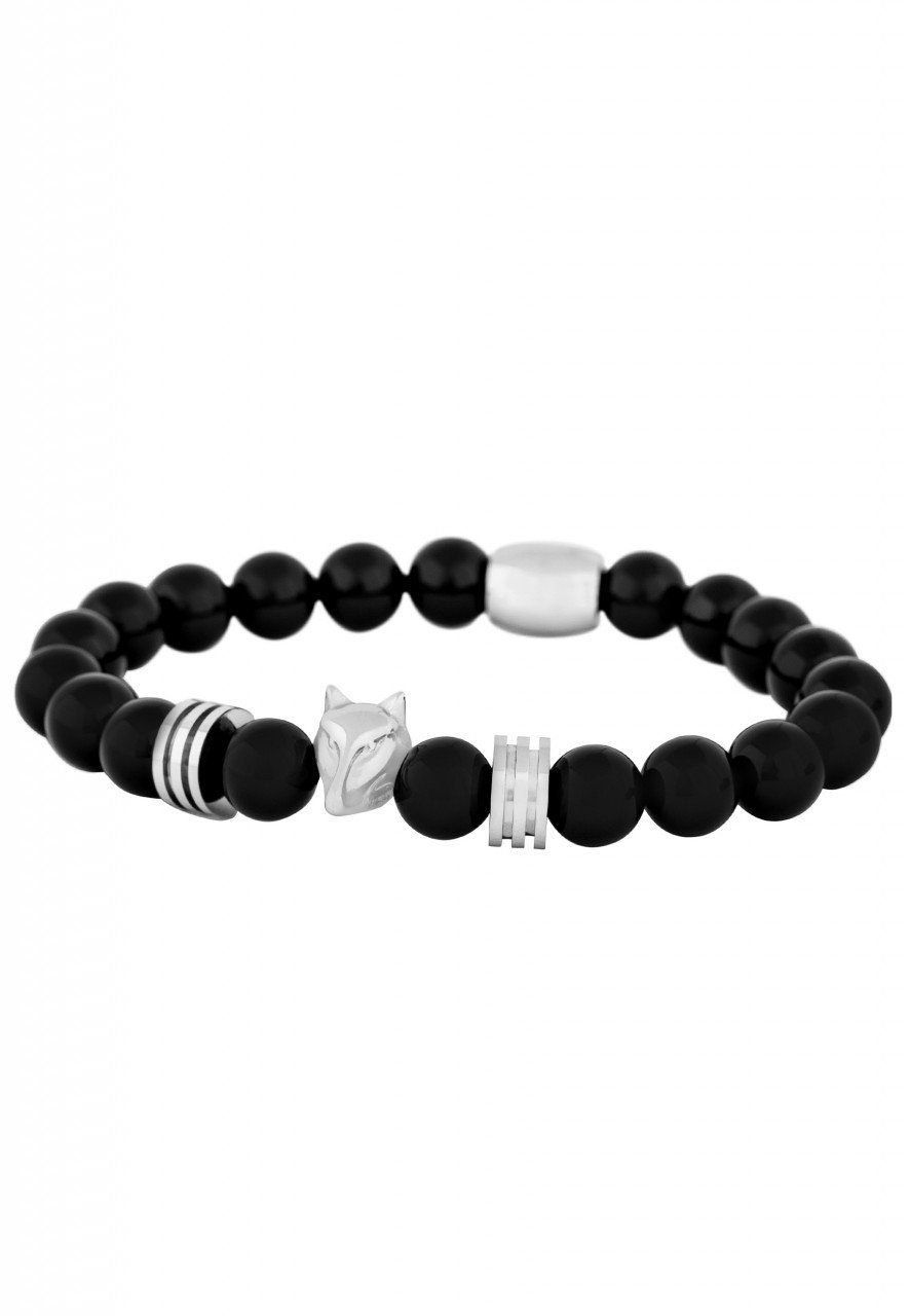 Armband Obsidius Beaded Armband Silber - Schwarz 20cm