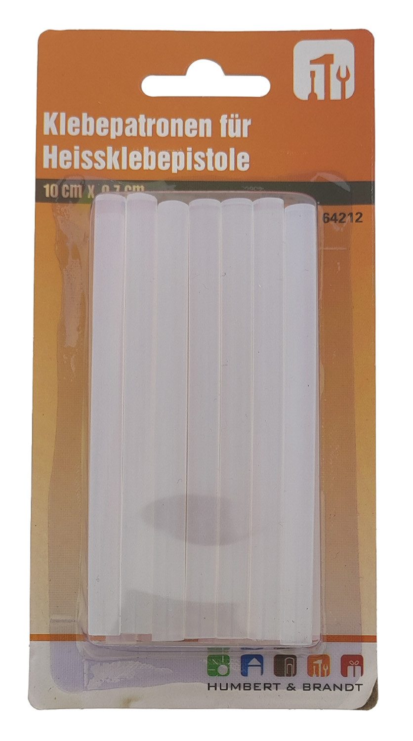 HundB Heißklebestift Klebepatronen für Heissklebepistole, 10 cm x 0,7 cm, 14 Stück, (Stück, 14 St., Klebestix), Klebesticks Heißklebestifte Klebepatronen Hotmelt-Sticks Klebestäbe