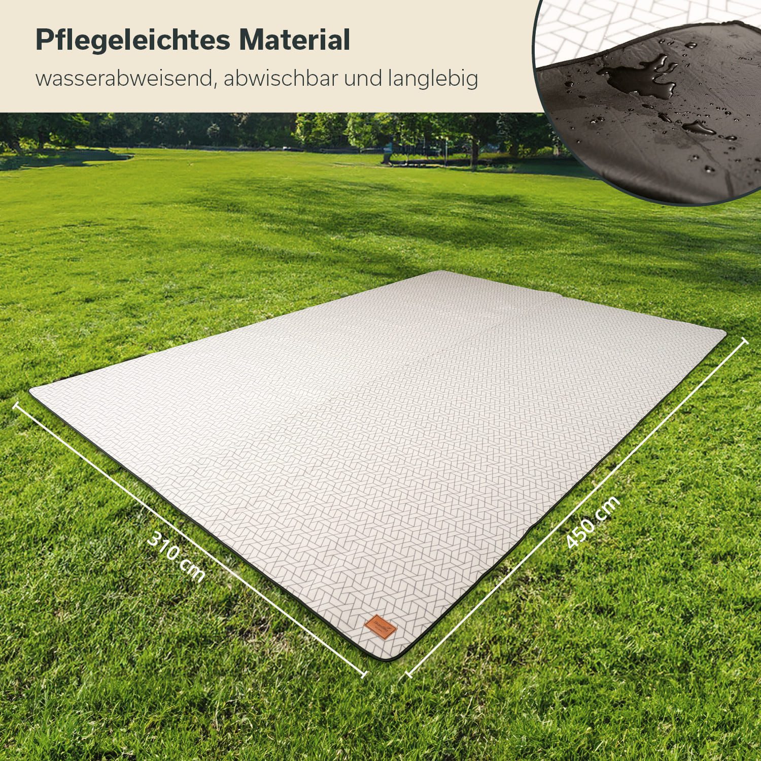 Skandika Zeltteppiche Lindal, Outdoor Teppich mit Softtouch-Fleece, Campingteppich, Zeltunterlage, wetterfest, wasserdicht, Tragetasche mit Reißverschluss