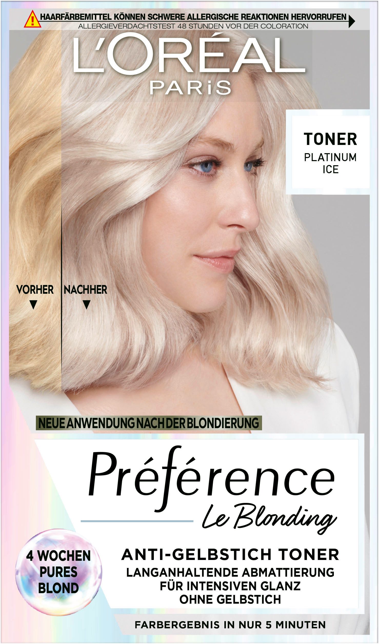 L'ORÉAL PARIS Coloration PRÉFÉRENCE HAARFARBE LE BLONDING, langanhaltender Glanz